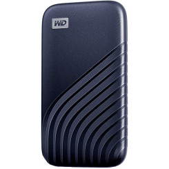WD My Passport SSD WDBAGF0020BBL - Solid state drive - encrypted - 2 TB - external (portable) - USB 3.2 Gen 2 (USB-C connector) - 256-bit AES - midnight blue